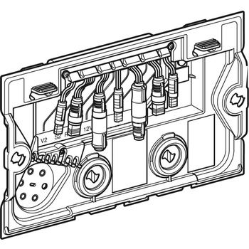 Element sterujący do spłukiwania higienicznego w spłuczce podtynkowej, z ograniczonym interfejsem
