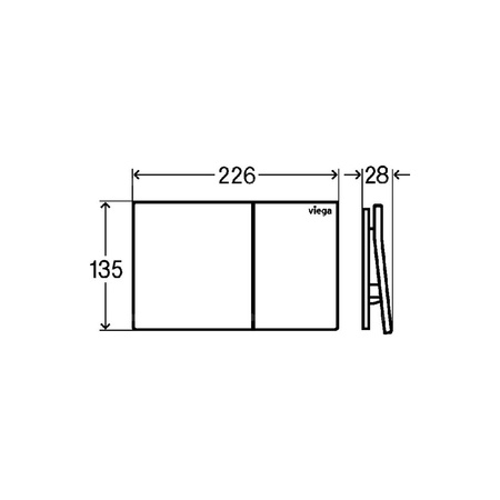 Przycisk uruchamiający do WC Prevista Visign for More 200 nr wzoru 8620.1 płytka maskująca: tworzywo szt. chrom. klawisz: szkło białe