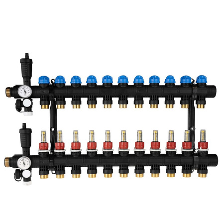 Rozdzielacz do ogrzewania podłogowego AFRISO ProCalida EF1 11-obieg. poliamid GZ 1'' x Euroconus 3/4''