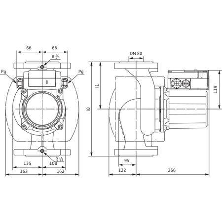 Pompa obiegowa WILO TOP-Z 80/10 DM PN10 GG, 2900 obr/min 3x400 V 50 Hz, PN 10/10bar