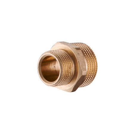Nypel redukcyjny KFA Armatura, mosiądz, 3/8'' x 1/2'' (gz x gz)