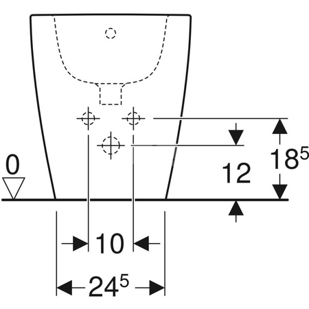 Bidet stojący iCon, ukryte mocowania, przylegający do ściany, 56cm, z przelewem, Biały-alpin / Matowy