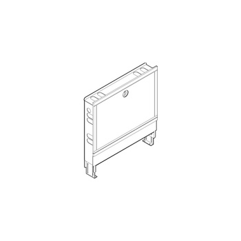 Podtynkowa szafka rozdzielacza głębokość montażu 110–150 mm nr wzoru 1294 Typ: 1200 L1: 1135 L2: 1195 przyłącze rozdzielacza + regulator różnicy ciśnień + licznik ciepła poziomy: ≤12
