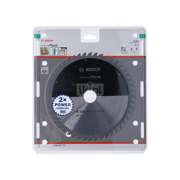 Ostrze do piły tarczowej bezprzewodowej Standard for Wood 216 x 1,7 / 1,2 x 30 T48