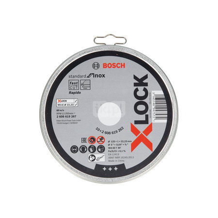 X-LOCK Standard for Inox 10x125x1x22,23 mm do cięcia prostoliniowego WA 60 T BF, 10 x 125 x 1 x 22.23 mm