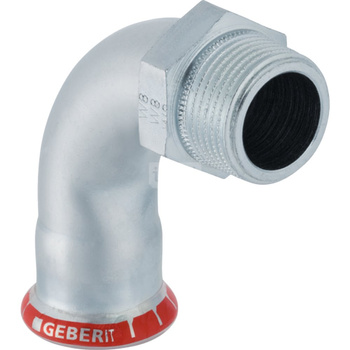 Kolano 90' GEBERIT Mapress C-Stahl przejściowe, stal (Ocynk galwaniczny/elektrolityczny) (ocynk), 1 1/2'' x 42 mm (GZ x mufa zaprasowywana) z uszczelką