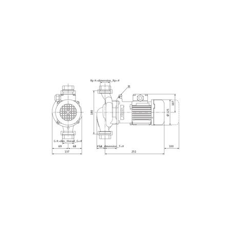 Pompa obiegowa WILO VeroLine-IPL 30/90-0,25/2 typu in-line z silnikiem znormalizowanym 50 Hz, moc silnika 0.25kW 0.6 A 2860 obr/min, wlot GZGW 2''