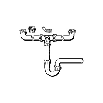 Złącze odpływowe przeznaczenie: zlewozmywak podwójny, tworzywo sztuczne, nr wzoru 7928.5