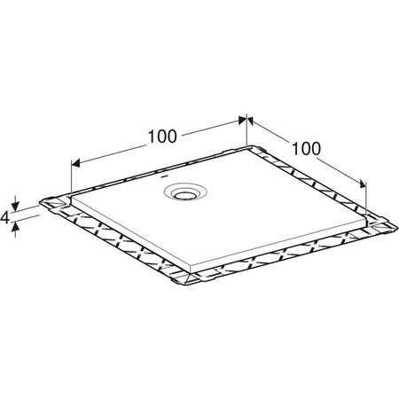 Brodzik kwadratowy Geberit Olona 100x100 cm, biały