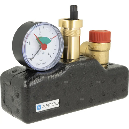 Zespół przyłączeniowy AFRISO KSG 1'' GW x GW, max. 3 bar + wskaźnik ciśnienia
