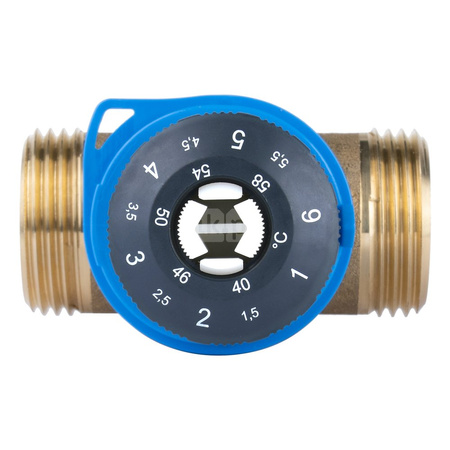 Zawór regulacyjny termostatyczny do wody ciepłej AFRISO ATM 363 mosiądz GZ 1'', DN 20, zakres temp. 35-60'C, Kvs 1.6 m3/h, maksymalna temperatura 90'C, maksymane ciśnienie 10 bar