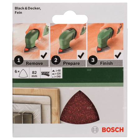 6-częściowy zestaw papierów ściernych do szlifierek delta 82MM