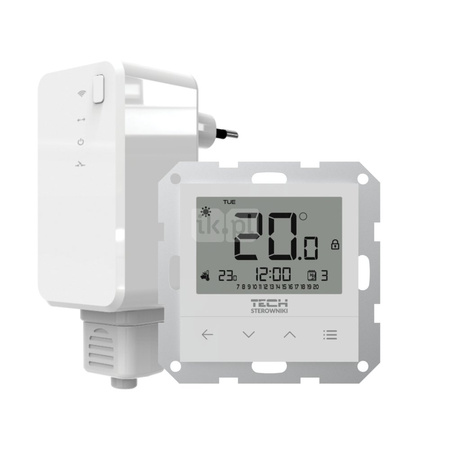 BEZPRZEWODOWY Regulator pokojowy DWUSTANOWY TYGODNIOWY DO SYSTEMÓW RAMKOWYCH biały, model F-4z v2