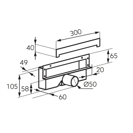 Odpływ ścienny WALL SLIM, 30 cm
