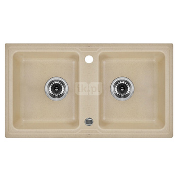 Deante Zorba Zlewozmywak 2-komorowy bez ociekacza - piaskowy