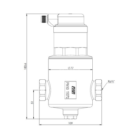 Separator mikropęcherzy AFRISO FAR 311, do C.O., do klimatyzacji, 10 bar / 110'C, 3/4'' (GW)Instalacje i źródła ciepła