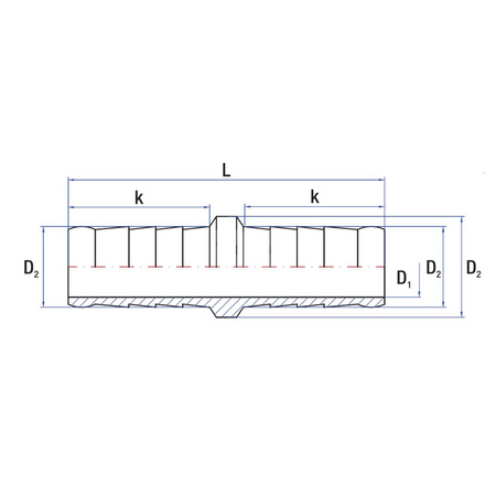 Złącze dwójnik proste RUMET zaciskowe Mosiądz niklowany 12 mm