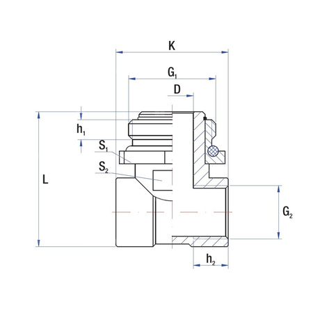 Złącze trójnik RUMET Mosiądz 1/2'' x 1'' x 1/2'' (GW x GZ x GW)