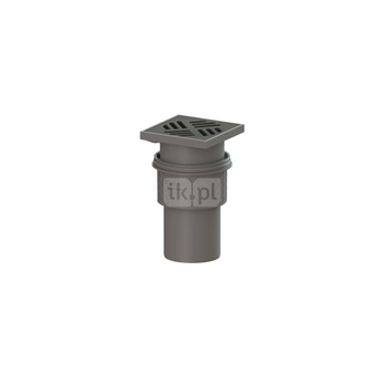 Wpust Practicus DN100, odpływ pionowy, z czarną kratką 138x138