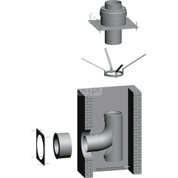 Zestaw do zabudowy do kotłów MGK 130-250 w szachcie niezależny od powietrza z pomieszczenia DN 200/200