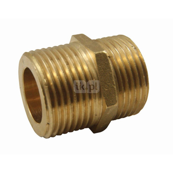 Nypel z grubym czołem AGAFLEX, mosiądz, 1 1/4'' (gz x gz)