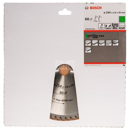 Tarcza pilarska Optiline Wood PIŁA TARCZ.-T OPTI 254X2.0X30Z60