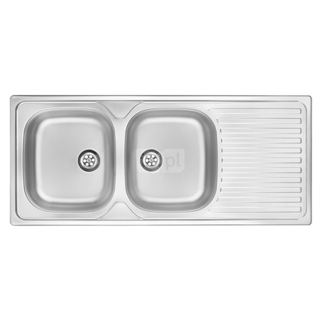 Deante Techno Zlewozmywak 2-komorowy z ociekaczem - dekor