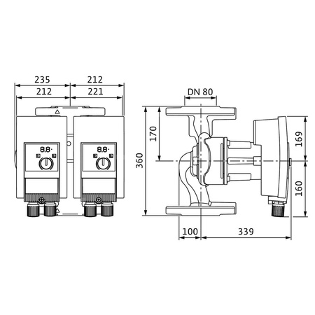 Pompa obiegowa WILO Yonos MAXO-D 80/0,5-6 PN10 1x230 V 50/60 Hz, PN 10/10bar