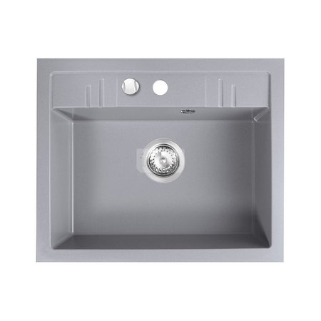 MEZZO II zlewozmywak granitowy 1-komorowy 48/58, szary