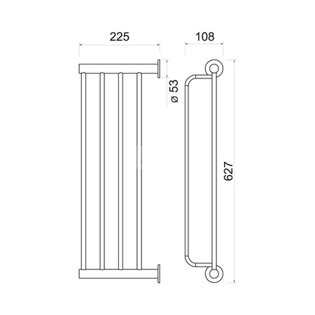 SMILE wieszak na ręcznik z półką, chrom