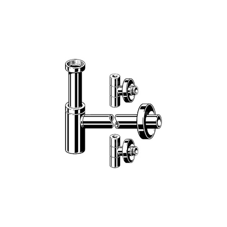 Zestaw Eleganta-syfon butelkowy mosiądz chrom., nr wzoru 5788.4 G: 1¼ DN: 32