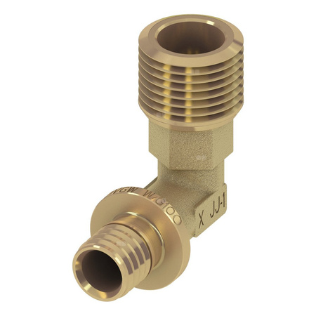 Nypel przejściowy 90' TECE flex, brąz, 16 mm x 1/2'' (gz x GZ)