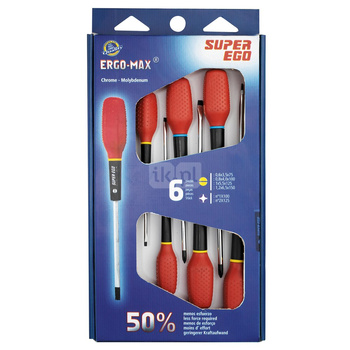 Zestaw 6 wkrętaków PHILLIPS: płaskie 3,5/4/5,5/6,5 + PH1 + PH2