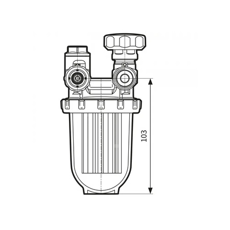 Filtr olejowy AFRISO R500Stjednorurowy z powrotem fi 3/8''/3/8'' GW x GZ, z wkładem stalowym, maks. przepływ 250 l/h