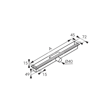 Odpływ liniowy SLIM PRO, 60 cm, czarny