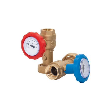 Zawory kulowe z termometrami DN32, 2 szt./opakowanie GSP911 DN32