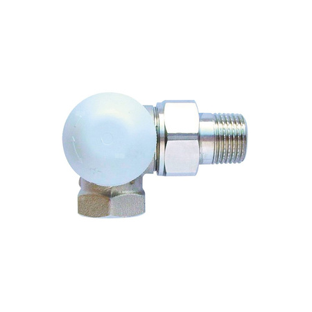 Zawór grzejnikowy termostatyczny HERZ TS-98-VH kątowy ab z nastawą wstępną, połączenie 1/2'' (niklowanie)