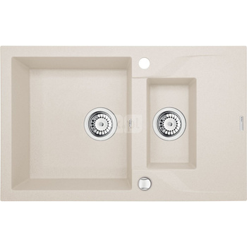 Deante Andante Zlewozmywak 1,5-komorowy z krótkim ociekaczem - beż