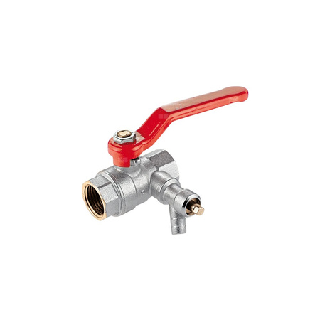 Zawór kulowy PERFEXIM 65RU mosiądz niklowany, PN30 3/4'' gw x gw z zaworem spustowym, uchwyt: dźwignia