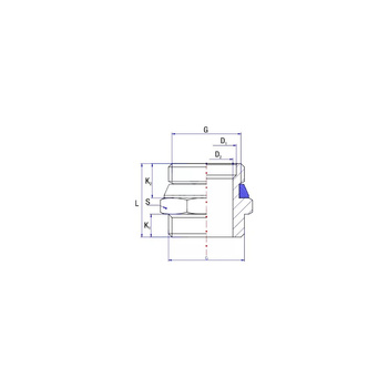 Nypel RUMET mosiądz 1'' x 1'' (GZ x GZ), z uszczelką, 34 mm