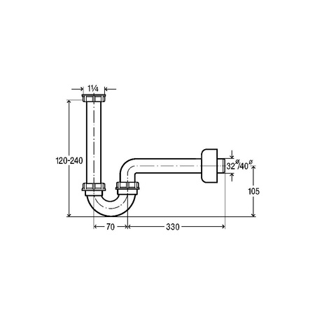 Syfon rurowy przeznaczenie: bidet, tworzywo sztuczne, nr wzoru 5536PL