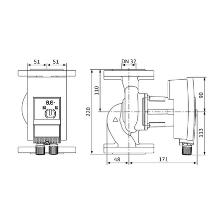 Pompa obiegowa WILO Yonos MAXO 32/0,5-10 PN6/10 1x230 V 50/60 Hz, PN 6/10bar