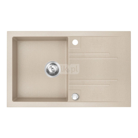 MEZZO II zlewozmywak granitowy 1-komorowy 48/78, piasek