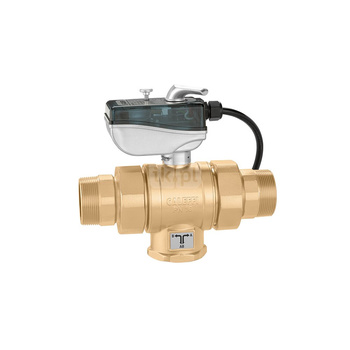 Trójdrożny zawór kulowy z napędem, typ "L" 3/4" 24V