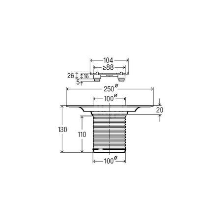 Nasadka, stal chromoniklowa / błyszczący do odpływów prysznicowych VIEGA 4932.3