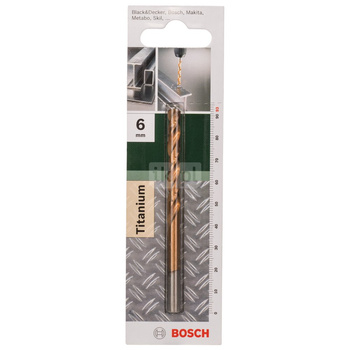 Wiertła do metalu HSS-TiN, DIN 338 D = 6,0 mm, L = 93 mm