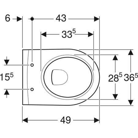 Miska WC wisząca GEBERIT iCon ceramiczna biała błyszcząca bez kołnierza wewnętrznego