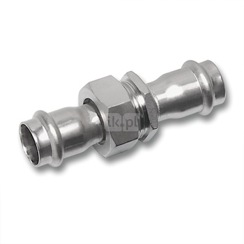 Śrubunek SANHA NiroSan Press trzyczęść., stal nierdzewna, 18 mm (zw x zw)