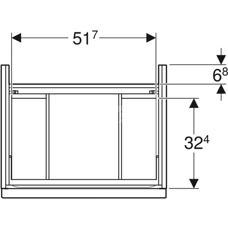 Szafka pod umywalkę iCon, z dwoma szufladami 59,2 cm x 61,5 cm x 47,6 cm, szary piaskowy / lakierowany, wysoki połysk, szary piaskowy / matowy