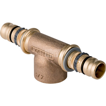 Trójnik GEBERIT mosiądz 26 mm x 1/2'' x 26 mm (końcówka wciskowa x GW x końcówka wciskowa)